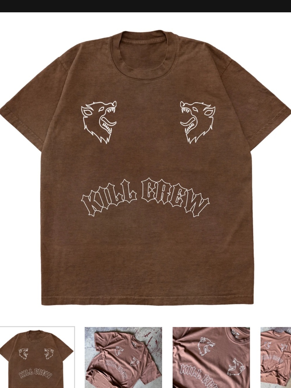 Kill Crew Oversized Two Wolves T shirt